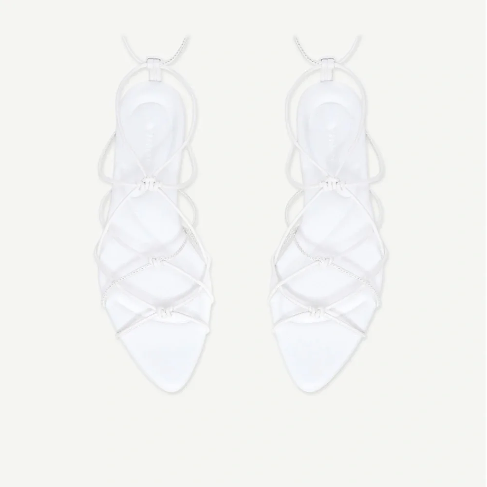 Vince Kenna Knotted Leather Gladiator Sandal 9 White‎ Leather
